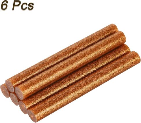 uxcell 6pcs Mini Hot Glue Sticks for Glue Gun 0.43 x 4 inch Large Glue Sticks, 11 x 100mm Glitter Bronze Gold in Kuwait