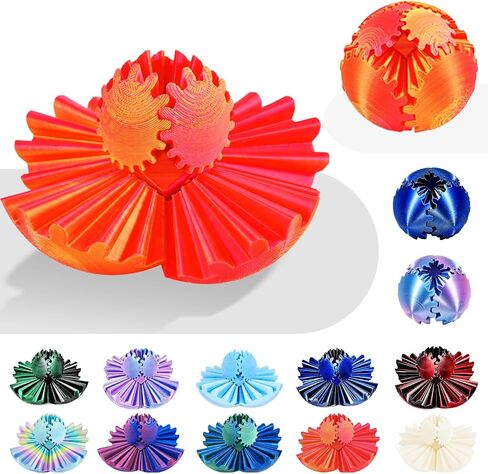 3D Printed Gear Ball, Gear Sphere, Spin Ball Cube Fidget Toys, Stress Release, Sphere Desk Toy (Candy) in Saudi Arabia