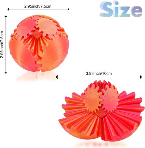 3D Printed Gear Ball, Gear Sphere, Spin Ball Cube Fidget Toys, Stress Release, Sphere Desk Toy (Candy) in Saudi Arabia