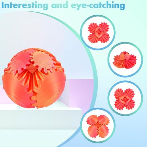 3D Printed Gear Ball, Gear Sphere, Spin Ball Cube Fidget Toys, Stress Release, Sphere Desk Toy (Candy) in Saudi Arabia