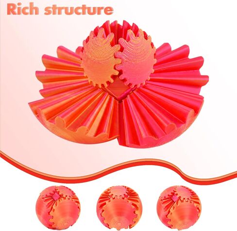 3D Printed Gear Ball, Gear Sphere, Spin Ball Cube Fidget Toys, Stress Release, Sphere Desk Toy (Candy) in Saudi Arabia
