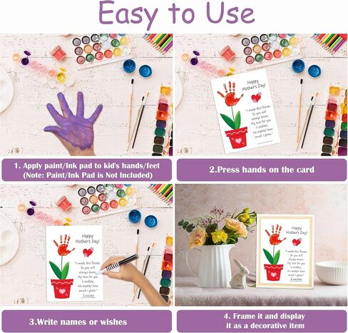 Woukaup Handprint Keepsake Card Making Kits, 10 Funny Mothers Day Card Bulk, Mothers Day Crafts for Classroom and Family Activity, Gifts for Mom from Daughter Son Husband, 8.5x11 Inch in Kuwait