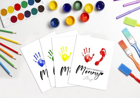 Woukaup Handprint Keepsake Card Making Kits, 10 Funny Mothers Day Card Bulk, Mothers Day Crafts for Classroom and Family Activity, Gifts for Mom from Daughter Son Husband, 8.5x11 Inch in Kuwait