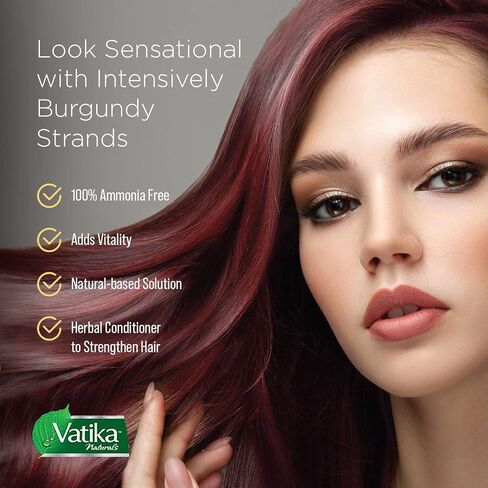 Dabur Vatika Henna Hair Color - Henna Hair Dye, Henna Hair Color and Conditioner, Zero Ammonia Henna for Strong and Shiny Hair, 100% Grey Coverage, 6 Sachets X 10g (Natural Brown) in Saudi Arabia