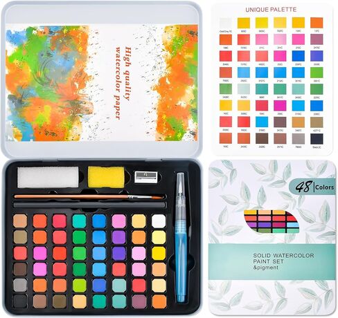 Stocking Stuffers for Kids Water Colors Paper Paint Kits Brushes for Adult Christmas Gifts for Boys Girls Teens Easter Basket Stuffers for Teens Valentines Day Gifts for Kids Birthday Party Travel Watercolor Palette Paint Arts & Crafts supplies in Kuwait