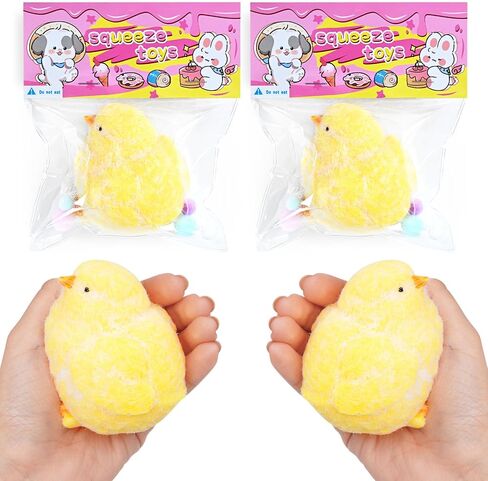 1pcs Handmade Chicken Squishy Toy, Soft Squishy Chick Fidget Stress Relief Toy, Silicone Squeeze Toy for Stress Relief ( Chicken ) in Saudi Arabia
