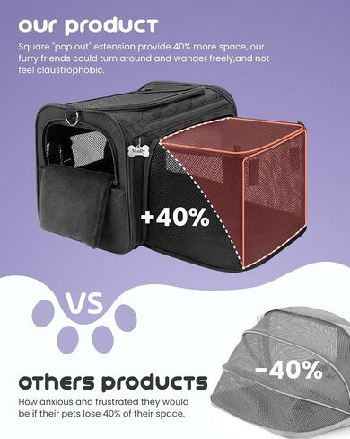 MIDOG Cat Carrier for Small to Medium-Sized Cats,Up to 15 Lbs, TSA Airline Approved Soft Sided Pet Carrier,Collapsible Travel Cat Bag(Beige) in Kuwait