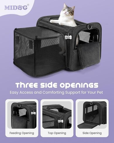 MIDOG Cat Carrier for Small to Medium-Sized Cats,Up to 15 Lbs, TSA Airline Approved Soft Sided Pet Carrier,Collapsible Travel Cat Bag(Beige) in Kuwait
