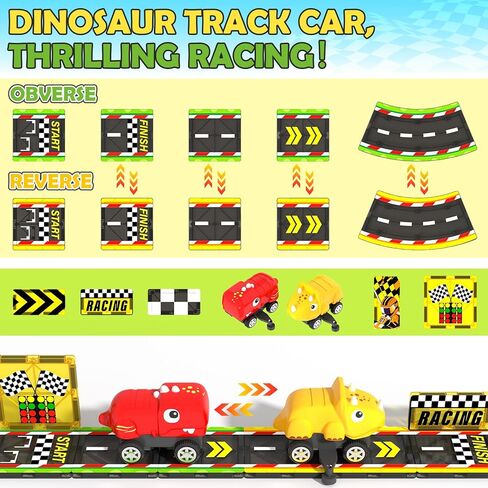 Magnetic Tiles Racing Track & City Road Expansion Pack - Kids Toys STEM Learning Montessori Toys for Toddler Magnetic Blocks Building Toys for 3+ Year Old Boys & Girls, Sensory Play Kids Toys in Saudi Arabia