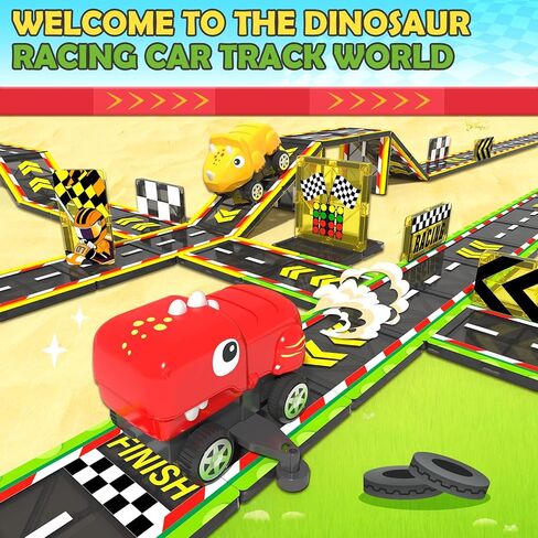 Magnetic Tiles Racing Track & City Road Expansion Pack - Kids Toys STEM Learning Montessori Toys for Toddler Magnetic Blocks Building Toys for 3+ Year Old Boys & Girls, Sensory Play Kids Toys in Saudi Arabia
