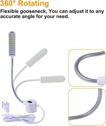30 LED Sewing Machine Light, Portable Flexible Gooseneck Work Light with Magnetic Mount for Janome, Singer, Brother, Drill Presses, Desks, Crafts, Workbenches, and Lathes in Saudi Arabia