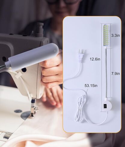 30 LED Sewing Machine Light, Portable Flexible Gooseneck Work Light with Magnetic Mount for Janome, Singer, Brother, Drill Presses, Desks, Crafts, Workbenches, and Lathes in Saudi Arabia
