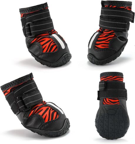 URBEST Dog Shoes Winter Dog Boots Non-Slip Rubber Sole Dog Booties for Medium to Large Dogs Warm Waterproof Dog Boots for Snowy Winter Days (White, 5#) in Saudi Arabia