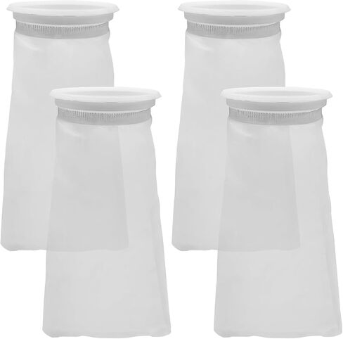 4 Pack 4 Inch Aquarium Filter Bags, Nylon Mesh Filter Socks, 100 Micron Felt Filtration, 4 Inch Ring by 10 Inch Long in Saudi Arabia