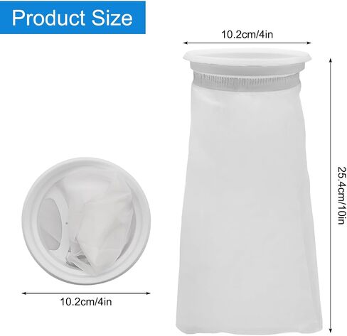 4 Pack 4 Inch Aquarium Filter Bags, Nylon Mesh Filter Socks, 100 Micron Felt Filtration, 4 Inch Ring by 10 Inch Long in Saudi Arabia