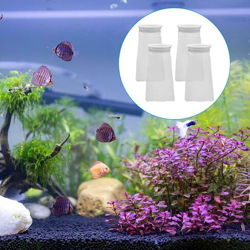4 Pack 4 Inch Aquarium Filter Bags, Nylon Mesh Filter Socks, 100 Micron Felt Filtration, 4 Inch Ring by 10 Inch Long in Saudi Arabia