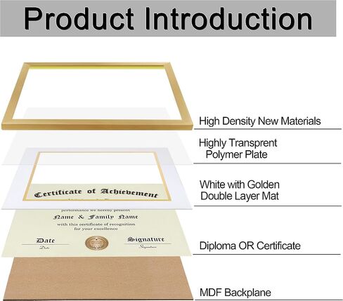 ELSKER&HOME 11x14 Diploma Frame 6 Pack, Diploma Frames 8.5x11 with Black Mat or 11x14 Document Frame without Mat,Multipack College Certificate/Degree Frames for wall,Set of 6 in Saudi Arabia
