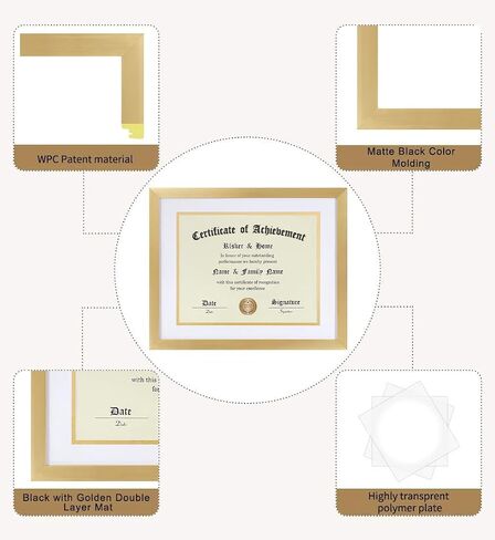 ELSKER&HOME 11x14 Diploma Frame 6 Pack, Diploma Frames 8.5x11 with Black Mat or 11x14 Document Frame without Mat,Multipack College Certificate/Degree Frames for wall,Set of 6 in Saudi Arabia