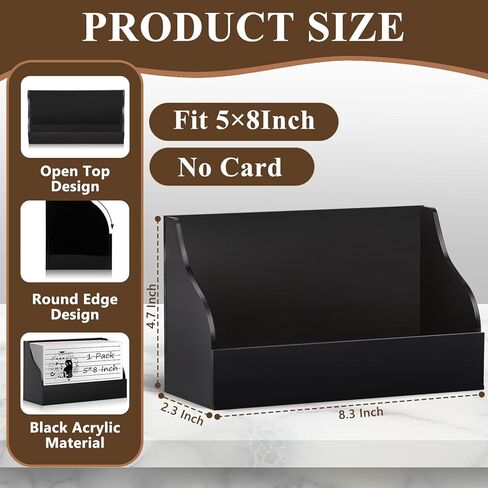 Index Card Display Stand 5x8 Acrylic Card Holder for Desk File Note Clear Postcard Stand Index Card Rack Acrylic Business Card Stand Index Card Organizer Case for Office 4.7X2.4X8.4 No Card in Kuwait