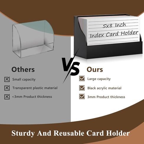 Index Card Display Stand 5x8 Acrylic Card Holder for Desk File Note Clear Postcard Stand Index Card Rack Acrylic Business Card Stand Index Card Organizer Case for Office 4.7X2.4X8.4 No Card in Kuwait