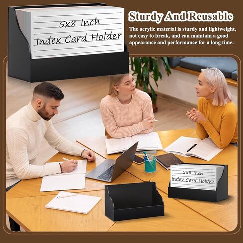 Index Card Display Stand 5x8 Acrylic Card Holder for Desk File Note Clear Postcard Stand Index Card Rack Acrylic Business Card Stand Index Card Organizer Case for Office 4.7X2.4X8.4 No Card in Kuwait