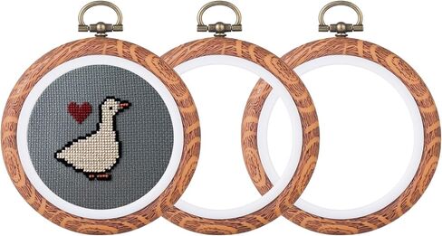 5pcs مستديرة الأطواق التطريز الضوئي المتقاطع معروش حلقة الخشب المقلدة من الخشب إطار الاكتئاب مجموعات التطريز اليدوي لخياطة الفنون الحرفية in Kuwait