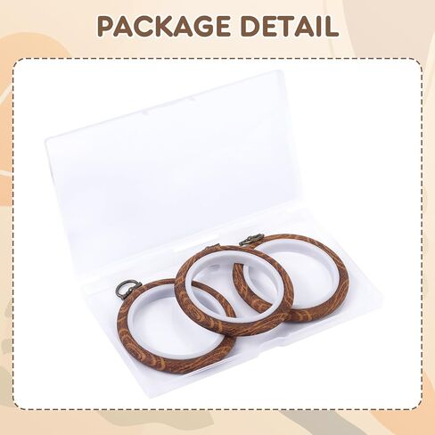 5pcs مستديرة الأطواق التطريز الضوئي المتقاطع معروش حلقة الخشب المقلدة من الخشب إطار الاكتئاب مجموعات التطريز اليدوي لخياطة الفنون الحرفية in Kuwait