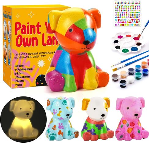 AluAbi Paint Your Own Rocket Lamp - Art & Crafts Painting Kits for Kids, DIY Night Light, Creative Art Supplies School Activities, Birthday Easter Christmas Holiday Gift for Girls Boys Ages 4 5 6 7 8+ in Saudi Arabia