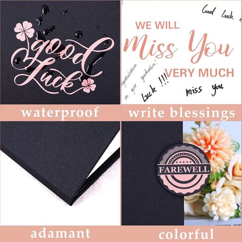 Holkcog Farewell Guest Book Alternative, Farewell Gifts for Coworkers Friends, Rose Gold We Will Miss You Signature Board, Happy Retirement Party Decorations, Going Away，Farewell Card for Women Men in Kuwait