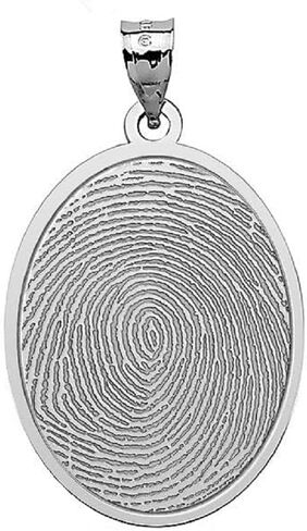 PicturesOnGold.com Custom Fingerprint Oval Charm or Pendant in Saudi Arabia