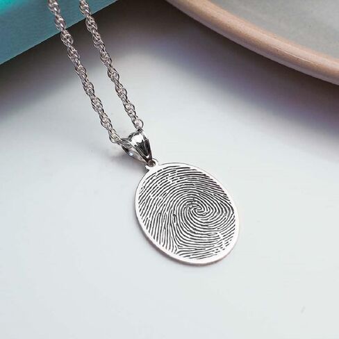 PicturesOnGold.com Custom Fingerprint Oval Charm or Pendant in Saudi Arabia