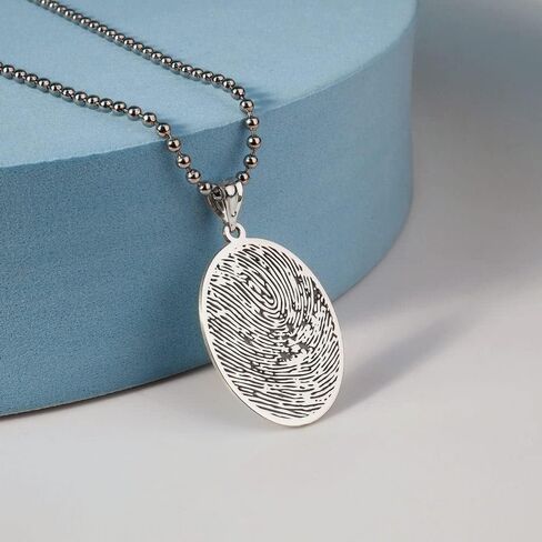 PicturesOnGold.com Custom Fingerprint Oval Charm or Pendant in Saudi Arabia