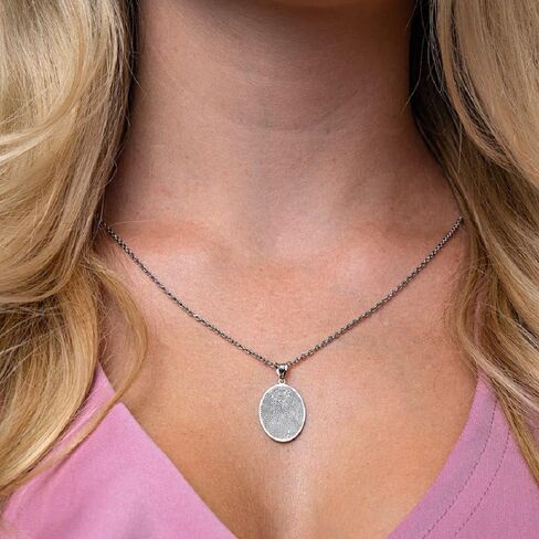PicturesOnGold.com Custom Fingerprint Oval Charm or Pendant in Saudi Arabia