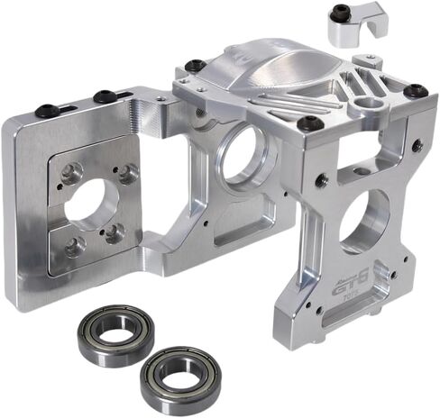 CNC Aluminium 7075 T6 Motor Center Diff Mount/Gear Cover Plate for 1/5 RC Car Losi DBXL-E V1.0 2.0 Partrage (Center Diff Mount Silver) in Kuwait