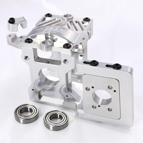 CNC Aluminium 7075 T6 Motor Center Diff Mount/Gear Cover Plate for 1/5 RC Car Losi DBXL-E V1.0 2.0 Partrage (Center Diff Mount Silver) in Kuwait