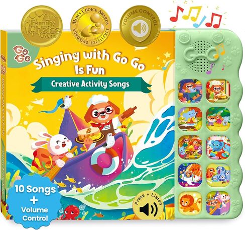 GO GO 30 Classic Nursery Rhymes Sound Book, USB-C Rechargeable, Interactive Musical Learning Book for Toddlers in Saudi Arabia