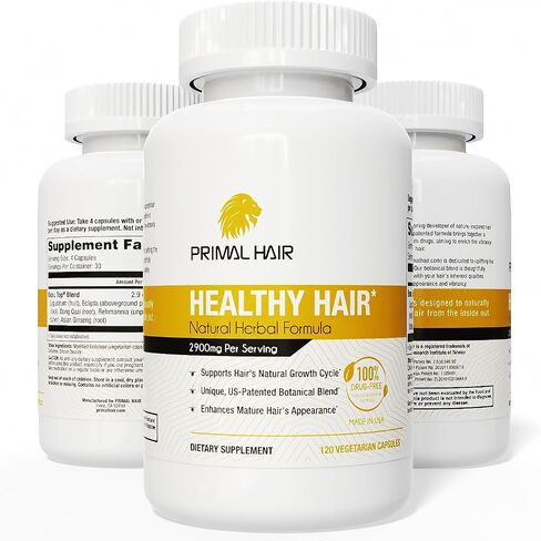 3 PK- 100% Natural Growth Treatment, Reduces Hair Loss, US Patented Formula Proven Effective for Men & Women, 100% Vegan, Non-GMO, 90-Day Supply, 3 Pack in Saudi Arabia