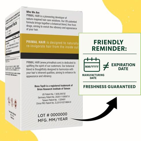 3 PK- 100% Natural Growth Treatment, Reduces Hair Loss, US Patented Formula Proven Effective for Men & Women, 100% Vegan, Non-GMO, 90-Day Supply, 3 Pack in Saudi Arabia