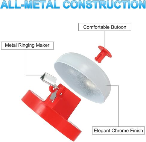 Patikil Desk Call Bell 2.5 "قطره ، مكتب عشاء الجرس الأمامي للخدمة مع بناء المعادن المضاد للتراجع لمناطق استقبال المطعم في فندق مستودع مكتب ، أسود/أبيض in Kuwait
