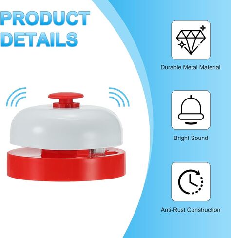 Patikil Desk Call Bell 2.5 "قطره ، مكتب عشاء الجرس الأمامي للخدمة مع بناء المعادن المضاد للتراجع لمناطق استقبال المطعم في فندق مستودع مكتب ، أسود/أبيض in Kuwait