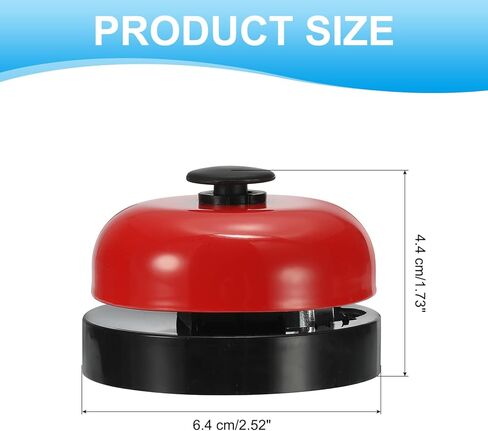 PATIKIL Desk Call Bell 2.5" Diameter, Dinner Desk Front Bell for Service with Metal Anti-Rust Construction for Hotel Restaurant Reception Areas Office Warehouse, Black/White in Kuwait