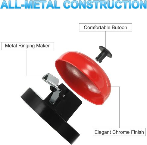 PATIKIL Desk Call Bell 2.5" Diameter, Dinner Desk Front Bell for Service with Metal Anti-Rust Construction for Hotel Restaurant Reception Areas Office Warehouse, Black/White in Kuwait