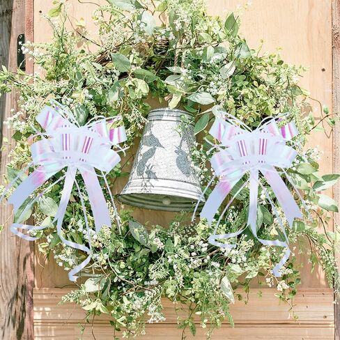 Pull Bows for Gift Wrapping, Large Iridescent White Gifts Bow for Presents Package, Baskets, Christmas, Wedding, and Party Decor(6 inches, 10 PCS) in Saudi Arabia