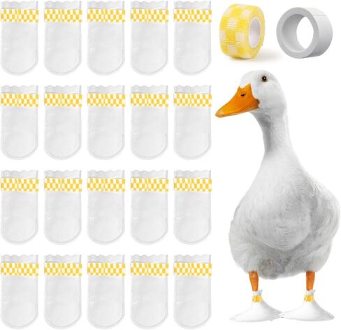 20 Pcs Disposable Booties for Duck Feet, Bumble Foot Wound Care Treatment for Real Duck Pet Duck Supplies with Green Bandage, Large Size in Saudi Arabia