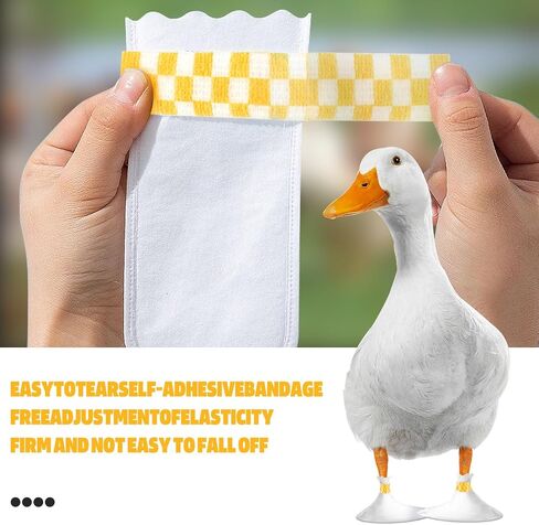 20 Pcs Disposable Booties for Duck Feet, Bumble Foot Wound Care Treatment for Real Duck Pet Duck Supplies with Green Bandage, Large Size in Saudi Arabia