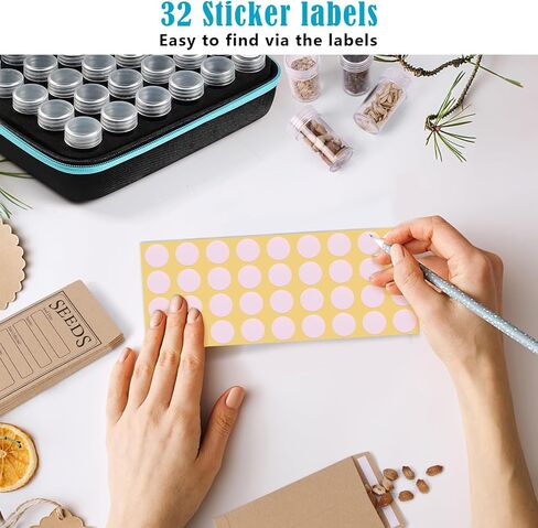 65 Slots Seed Storage Organizer with 20 Seed Envelopes, Sturdy Seed Organizer Box with Zipper Bag Label Stickers 3 Sizes Storage Bottles (Seeds not Included), Seed Storage Container for Flower Plants in Saudi Arabia