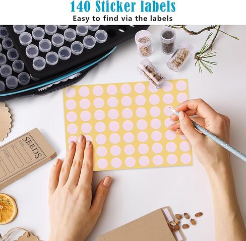 65 فتحات منظم تخزين البذور مع 20 مظاريف البذور ، صندوق منظم البذور القوي مع ملصقات ملصقات حقيبة سستة 3 أحجام زجاجات تخزين (بذور غير متضمنة) ، حاوية تخزين البذور لنباتات الزهور in Kuwait