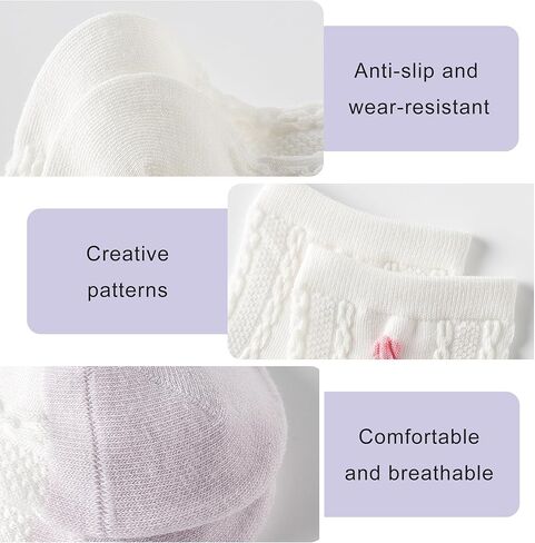 رقيقة طاقم المرأة فسكوزي الخيزران جوارب قطنية الكاحل لطيف نمط شريط الجدة الفتيات Preppy جورب 5 أزواج in Kuwait