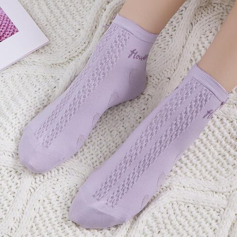 رقيقة طاقم المرأة فسكوزي الخيزران جوارب قطنية الكاحل لطيف نمط شريط الجدة الفتيات Preppy جورب 5 أزواج in Kuwait