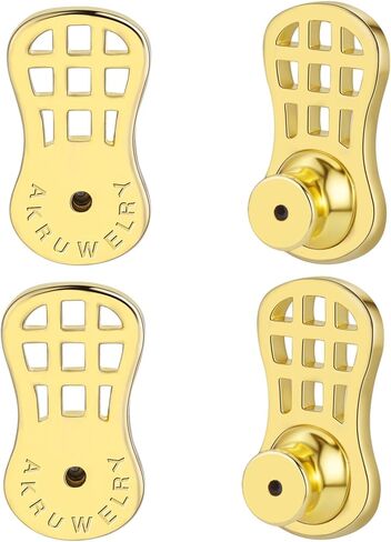 Earring Backs for Droopy Ears, 4pcs Sturdy Tiny Waist Shape Earring Lifter Backs for Heavy Earring Flat Earring Backings for Studs Locking Picered Earring Backers in Saudi Arabia